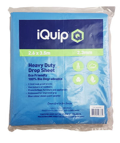 iQuip Plastic Heavy Duty Drop Sheet Blue 3.6X2.6M-Drop Sheet-Paint World