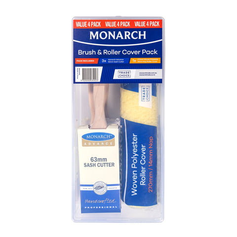 Mon/Advance 3PK 63mm Sash Brush AB-9664 (BONUS Roller Cover)-New Rollers Covers-Paint World