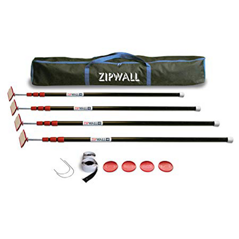 Zippole Enclosure Kit 4 Poles + 10M Sheet-Dust Barrier-Paint World