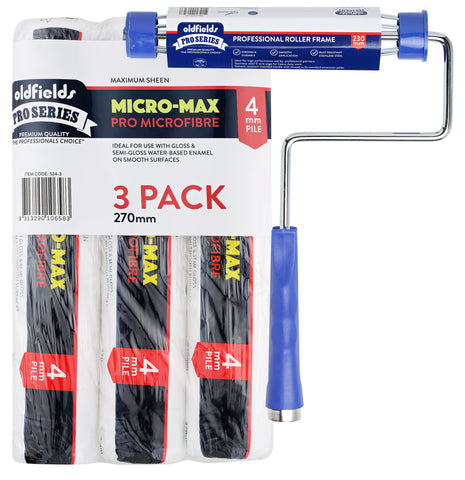 Oldfields Pro Series Microfibre 3 pack and Frame 270mm 4mm-Accessories-Paint World