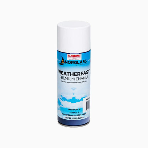 Norglass Weatherfast Premium Enamel Gloss White Aerosol-Clear Solvents-Paint World