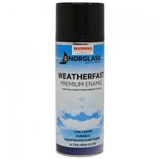 Norglass Weatherfast Premium Enamel Black Aerosol-Clear Solvents-Paint World