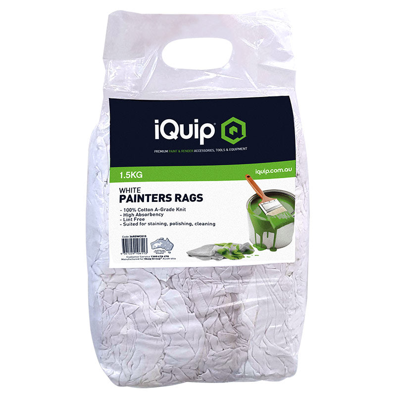 Paint Prep Rags iQuip Painters Rags White Cotton 1.5Kg
