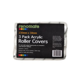3pk Polyester Roller Covers 230mm or 270mm - 12mm-Accessories-Paint World