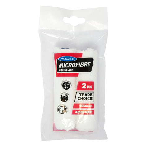 Monarch 100mm Microfibre Mini Rollers-Mini Rollers / Task Roller Covers & Kits-Paint World